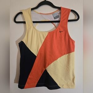 Nike Women's Tri-Color Tank Top - Coral, Yellow, Black